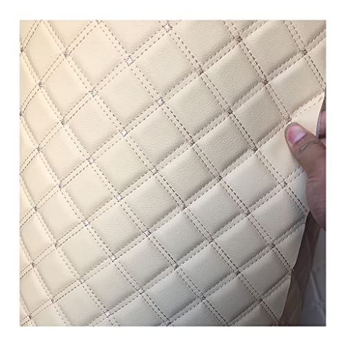Kunstleder PVC Gesteppt Kaschiert Leder Kunstleder Polsterstoff Gesteppt Kaschiert Meterware Dekostoff Für Schrank Ledertasche Autositz Sofa Möbel Repara (Size:1.6x1m,Colour:Blue)(Beige,1.6X4m) von XXGJOALD