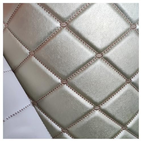 Kunstleder PVC Gesteppt Kaschiert Leder Kunstleder Polsterstoff Gesteppt Kaschiert Meterware Möbelstoff Für Polstermöbel, Handwerk, Näharbeiten, Sofa, Handtasche(Champagne,1.38x10m) von XXGJOALD