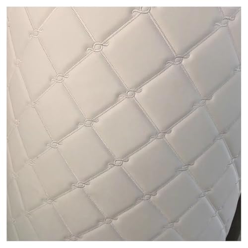 Kunstleder PVC Gesteppt Kaschiert Leder Kunstleder Polsterstoff Gesteppt Kaschiert Meterware Möbelstoff Für Polstermöbel, Handwerk, Näharbeiten, Sofa, Handtasche(White 3,1.38X1m) von XXGJOALD