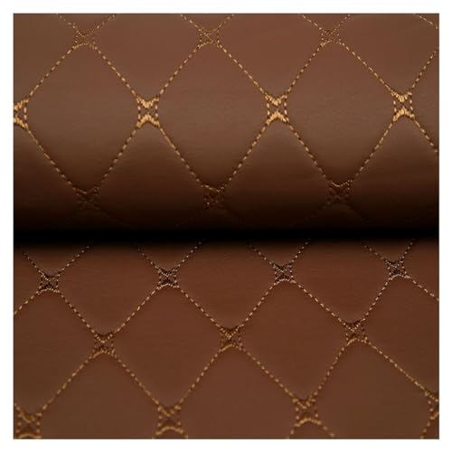 Kunstleder PVC Leder Polster Stoff Lederkonzept Kunstleder Polsterstoff Gesteppt Kaschiert Meterware Möbelstoff Dekostoff ，Kaffee Möbel Textil Meterware(Brown,1.4X8m) von XXGJOALD