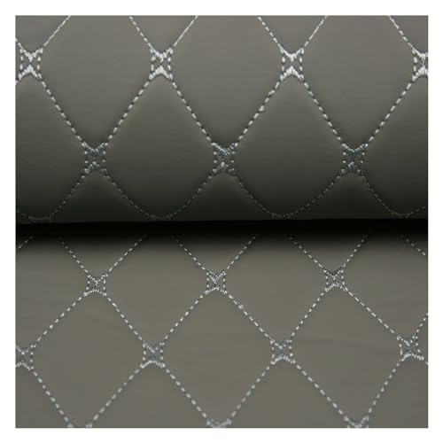 Kunstleder PVC Leder Polster Stoff Lederkonzept Kunstleder Polsterstoff Gesteppt Kaschiert Meterware Möbelstoff Dekostoff ，Kaffee Möbel Textil Meterware(Gray,1.4X2m) von XXGJOALD