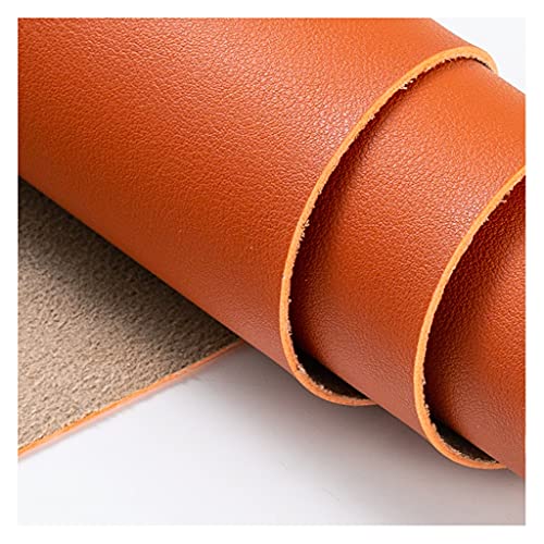 Kunstleder-Polsterstoff Von The Meter Wasserdicht Weich Hautfreundlich Napa Textur Dicke 1.8mm Reparatur Sofa Stuhl Sitzmöbel DIY Handgemachtes Handwerk Fahrzeuginnenrau(Oranje,1.38X2m) von XXGJOALD