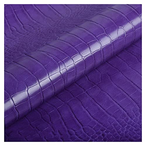 Kunstleder Stoff Krokodilmuster Glänzender PU-Kunstleder Polsterstoff Meterware 138 cm Breit für Sofastuhl-Sitzbezug, Möbel, DIY Crafts(Purple,1.38X6m) von XXGJOALD