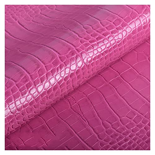 Kunstleder Stoff Krokodilmuster Glänzender PU-Kunstleder Polsterstoff Meterware 138 cm Breit für Sofastuhl-Sitzbezug, Möbel, DIY Crafts(Rose,1.38X3m) von XXGJOALD