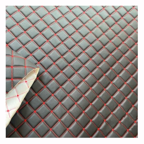 Lederkonzept Gesteppt Stoff Meterware Wildleder-Imitat Kaschiert Karo Polsterstoff Möbelstoff Für Schleifen-Ohrringe,(Black 2,1.6X9m) von XXGJOALD