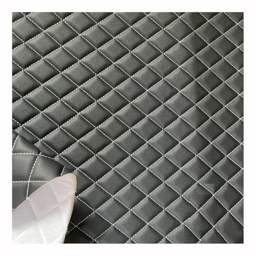 Lederkonzept Gesteppt Stoff Meterware Wildleder-Imitat Kaschiert Karo Polsterstoff Möbelstoff Für Schleifen-Ohrringe,(Black 3,1.6X2m) von XXGJOALD