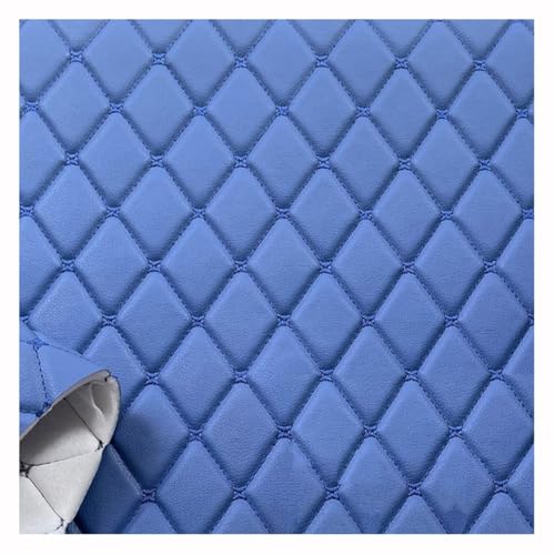 Lederkonzept Gesteppt Stoff Meterware Wildleder-Imitat Kaschiert Karo Polsterstoff Möbelstoff Für Schleifen-Ohrringe,(Blue,1.6X7m) von XXGJOALD