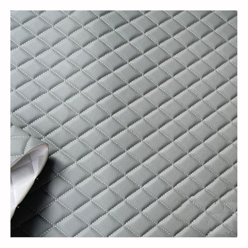 Lederkonzept Gesteppt Stoff Meterware Wildleder-Imitat Kaschiert Karo Polsterstoff Möbelstoff Für Schleifen-Ohrringe,(Gray,1.6X8m) von XXGJOALD