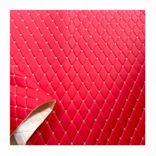 Lederkonzept Gesteppt Stoff Meterware Wildleder-Imitat Kaschiert Karo Polsterstoff Möbelstoff Für Schleifen-Ohrringe,(Red,1.6X9m) von XXGJOALD