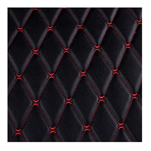 Möbelstoff Premium Bezugsstoff Zum Kunstleder Bestickter Lederstoff Autositzbezug Fahrzeugpolsterstoff Hintergrundwand Dekorationsmaterial(Black 2,1.6X3m) von XXGJOALD