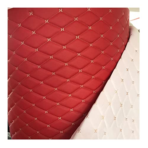 Möbelstoff Premium Bezugsstoff Zum Kunstleder Bestickter Lederstoff Autositzbezug Fahrzeugpolsterstoff Hintergrundwand Dekorationsmaterial(Red,1.6X8m) von XXGJOALD