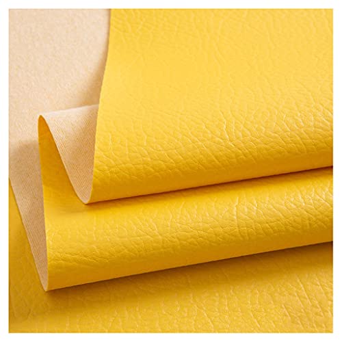 Möbelstoff Premium Bezugsstoff Zum PU Stoff Leder, Kunstleder Material Polster Handwerk DIY Nähen Sofa Handtasche(Yellow,1.4X5m) von XXGJOALD