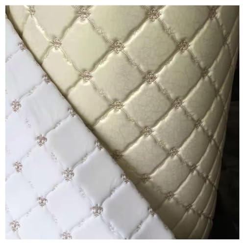 Möbelstoff Premium Bezugsstoff Zum PU Stoff Leder 138 X 100 cm, Kunstleder Kunstleder Material Polster Handwerk DIY Nähen Sofa Handtasche Autositz Dekorationen(Champagne,1.38X8m) von XXGJOALD