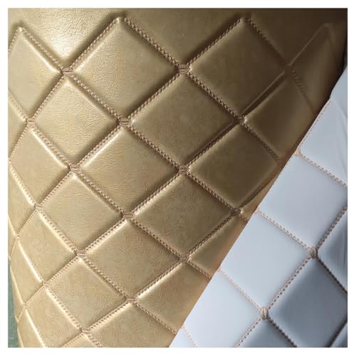 Möbelstoff Premium Bezugsstoff Zum PU Stoff Leder 138 X 100 cm, Kunstleder Kunstleder Material Polster Handwerk DIY Nähen Sofa Handtasche Autositz Dekorationen(Golden Yellow,1.38X4m) von XXGJOALD