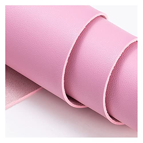Möbelstoff Premium Bezugsstoff Zum PU Stoff Leder 138 X 50 cm, Kunstleder Kunstleder Material Polster Handwerk DIY Nähen Sofa Handtasche Autositz Dekorationen(Pink,1.38X1m) von XXGJOALD