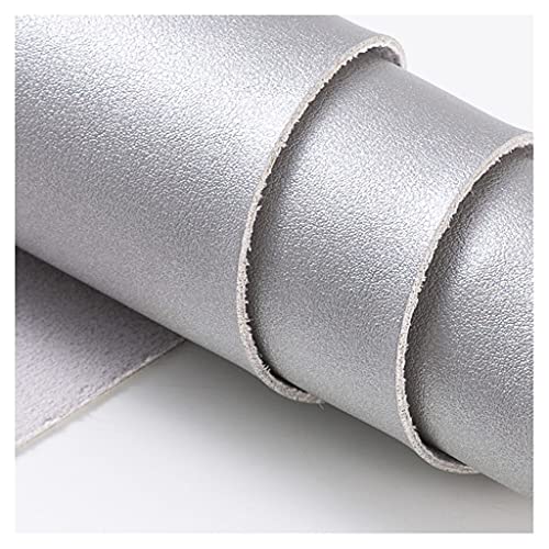 Möbelstoff Premium Bezugsstoff Zum PU Stoff Leder 138 X 50 cm, Kunstleder Kunstleder Material Polster Handwerk DIY Nähen Sofa Handtasche Autositz Dekorationen(Silver,1.38X3m) von XXGJOALD