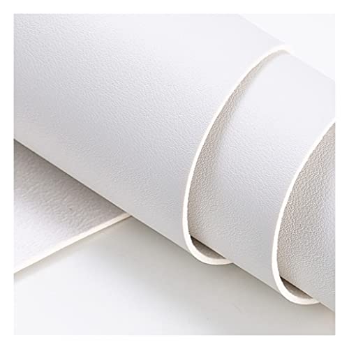 Möbelstoff Premium Bezugsstoff Zum PU Stoff Leder 138 X 50 cm, Kunstleder Kunstleder Material Polster Handwerk DIY Nähen Sofa Handtasche Autositz Dekorationen(White,1.38X1m) von XXGJOALD
