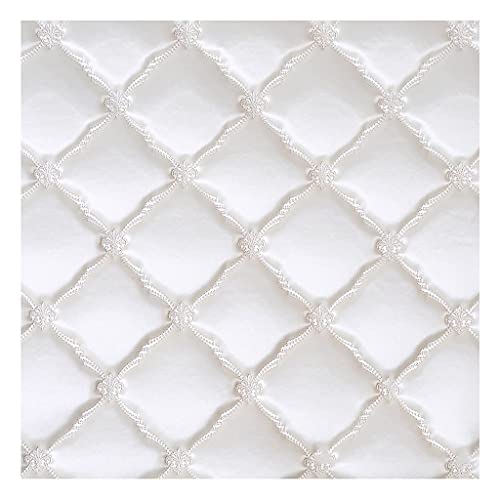 Polsterstoff Gesteppt Kaschiert Gestepptes Kunstleder Kaschiert 6mm Leder Stoff 1,38m Breit - für Polsterarbeiten, Auto(White16,1.38X3m) von XXGJOALD