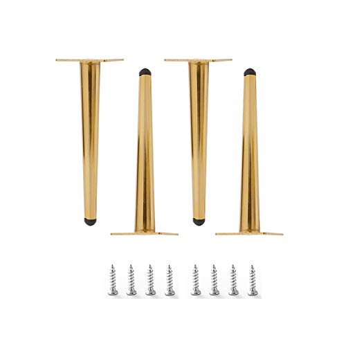 XXHNBF 4X Möbelbeine, for Betten, Kleiderschränke, Schränke, Stühle, Badezimmer, rutschfeste, verschleißfeste, langlebige, wasserdichte Sofafüße(Gold,25cm/10in) von XXHNBF