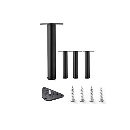 XXHNBF Möbelbeine aus Edelstahl, for Bett, Schreibtisch, rutschfestes Sicherheitsdesign, glatt, verschleißfest(Black,55cm/22in) von XXHNBF