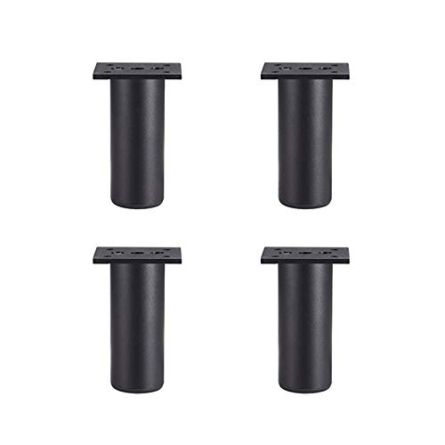 XXHNBF Möbelbeine rutschfest, höhenverstellbar, for Betten, Schreibtische, Hocker, Badezimmer und zylindrische Schrankfüße(Black,6cm/2.4in) von XXHNBF