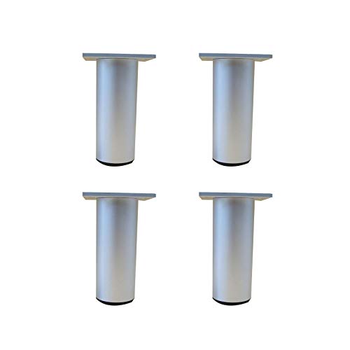 XXHNBF Möbelbeine rutschfest, höhenverstellbar, for Betten, Schreibtische, Hocker, Badezimmer und zylindrische Schrankfüße(Silver,6cm/2.4in) von XXHNBF