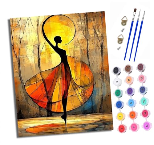 Malen Nach Zahlen Erwachsene - AnfäNger - Knitterfreie Leinwand Abstrakte Tänzersilhouette Pinsels Und Acrylfarbe - Diy öLgemäLde Kit Als Geschenk 40 X 50cm Mit Rahmen Malen Nach Zahlen Erwachsene - AnfäNger - Knitterfreie Leinwand Abstrakte Tänzersilhouette Pinsels Und Acrylfarbe - Diy öLgemäLde Kit Als Geschenk 40 X 50cm Mit Rahmen von XXHXIE