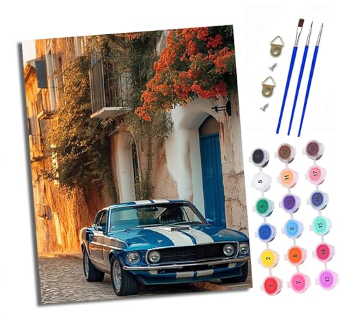 Malen Nach Zahlen Erwachsene - AnfäNger - Knitterfreie Leinwand Alte Straßen- und Retroautos Pinsels Und Acrylfarbe - Diy Handgemalt öLgemäLde Kit Als Geschenk 40 X 50cm Malen Nach Zahlen Erwachsene - AnfäNger - Knitterfreie Leinwand Alte Straßen- und Retroautos Pinsels Und Acrylfarbe - Diy Handgemalt öLgemäLde Kit Als Geschenk 40 X 50cm von XXHXIE