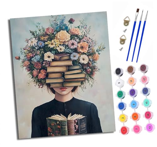 Malen Nach Zahlen Erwachsene - AnfäNger - Knitterfreie Leinwand Bücherwurm-Mädchen Pinsels Und Acrylfarbe - Diy Handgemalt öLgemäLde Kit Als Geschenk 40 X 50cm Malen Nach Zahlen Erwachsene - AnfäNger - Knitterfreie Leinwand Bücherwurm-Mädchen Pinsels Und Acrylfarbe - Diy Handgemalt öLgemäLde Kit Als Geschenk 40 X 50cm von XXHXIE