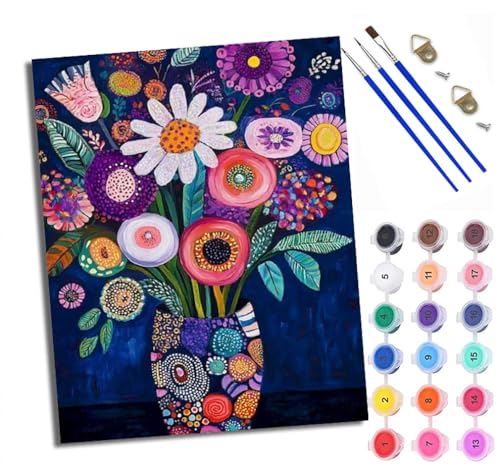 Malen Nach Zahlen Erwachsene - AnfäNger - Knitterfreie Leinwand Bunter Papagei im Garten Pinsels Und Acrylfarbe - Diy Handgemalt öLgemäLde Kit Als Geschenk 40 X 50cm von XXHXIE