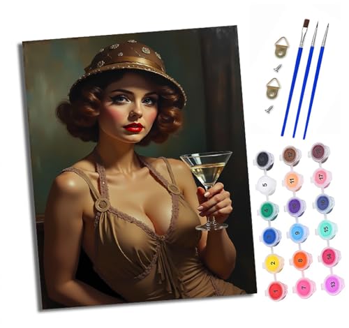 Malen Nach Zahlen Erwachsene - AnfäNger - Knitterfreie Leinwand Champagner sexy Mädchen Pinsels Und Acrylfarbe - Diy Handgemalt öLgemäLde Kit Als Geschenk 40 X 50cm Malen Nach Zahlen Erwachsene - AnfäNger - Knitterfreie Leinwand Champagner sexy Mädchen Pinsels Und Acrylfarbe - Diy Handgemalt öLgemäLde Kit Als Geschenk 40 X 50cm von XXHXIE