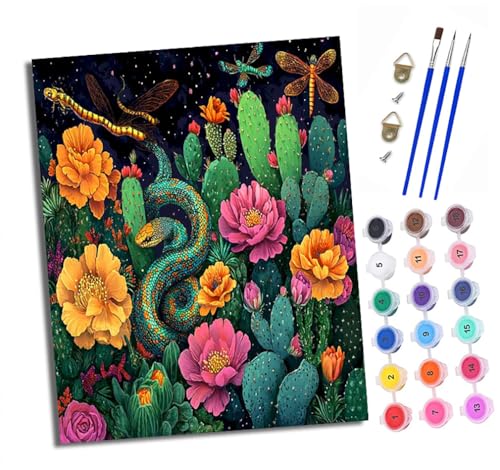 Malen Nach Zahlen Erwachsene - AnfäNger - Knitterfreie Leinwand Der Schatten einer Blumenschlange zwischen den Blumen Pinsels Und Acrylfarbe - Diy Handgemalt öLgemäLde Kit Als Geschenk 40 X 50cm Malen Nach Zahlen Erwachsene - AnfäNger - Knitterfreie Leinwand Der Schatten einer Blumenschlange zwischen den Blumen Pinsels Und Acrylfarbe - Diy Handgemalt öLgemäLde Kit Als Geschenk 40 X 50cm von XXHXIE