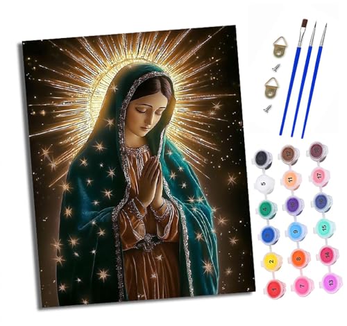 Malen Nach Zahlen Erwachsene - AnfäNger - Knitterfreie Leinwand Leuchtende Madonna Pinsels Und Acrylfarbe - Diy Handgemalt öLgemäLde Kit Als Geschenk 40 X 50cm Malen Nach Zahlen Erwachsene - AnfäNger - Knitterfreie Leinwand Leuchtende Madonna Pinsels Und Acrylfarbe - Diy Handgemalt öLgemäLde Kit Als Geschenk 40 X 50cm von XXHXIE