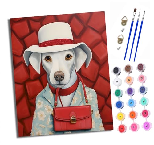 Malen Nach Zahlen Erwachsene - AnfäNger - Knitterfreie Leinwand Modischer Welpe Pinsels Und Acrylfarbe - Diy öLgemäLde Kit Als Geschenk 40 X 50cm Mit Rahmen Malen Nach Zahlen Erwachsene - AnfäNger - Knitterfreie Leinwand Modischer Welpe Pinsels Und Acrylfarbe - Diy öLgemäLde Kit Als Geschenk 40 X 50cm Mit Rahmen von XXHXIE