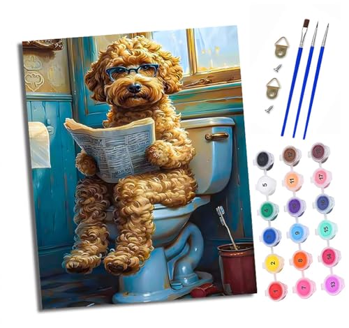 Malen Nach Zahlen Erwachsene - AnfäNger - Knitterfreie Leinwand Teddy liest Zeitung Pinsels Und Acrylfarbe - Diy Handgemalt öLgemäLde Kit Als Geschenk 40 X 50cm Malen Nach Zahlen Erwachsene - AnfäNger - Knitterfreie Leinwand Teddy liest Zeitung Pinsels Und Acrylfarbe - Diy Handgemalt öLgemäLde Kit Als Geschenk 40 X 50cm von XXHXIE