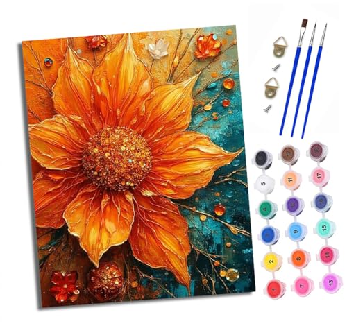 Malen Nach Zahlen Erwachsene - AnfäNger - Knitterfreie Leinwand Verzierte Orangenblüten Pinsels Und Acrylfarbe - Diy Handgemalt öLgemäLde Kit Als Geschenk 40 X 50cm Malen Nach Zahlen Erwachsene - AnfäNger - Knitterfreie Leinwand Verzierte Orangenblüten Pinsels Und Acrylfarbe - Diy Handgemalt öLgemäLde Kit Als Geschenk 40 X 50cm von XXHXIE