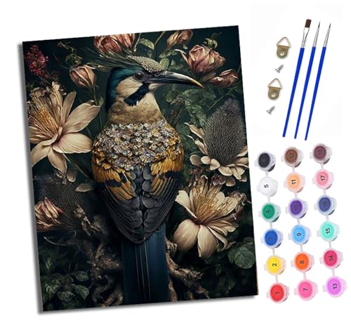 Malen Nach Zahlen Erwachsene - AnfäNger - Knitterfreie Leinwand Vögel umgeben von Blumen Pinsels Und Acrylfarbe - Diy Handgemalt öLgemäLde Kit Als Geschenk 40 X 50cm Malen Nach Zahlen Erwachsene - AnfäNger - Knitterfreie Leinwand Vögel umgeben von Blumen Pinsels Und Acrylfarbe - Diy Handgemalt öLgemäLde Kit Als Geschenk 40 X 50cm von XXHXIE