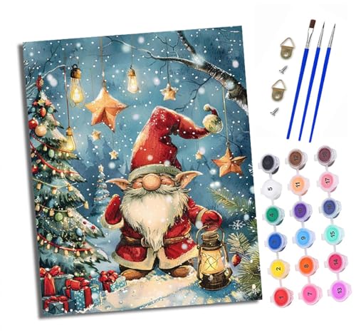 Malen Nach Zahlen Erwachsene - AnfäNger - Knitterfreie Leinwand Weihnachtselfen Pinsels Und Acrylfarbe - Diy Handgemalt öLgemäLde Kit Als Geschenk 40 X 50cm Malen Nach Zahlen Erwachsene - AnfäNger - Knitterfreie Leinwand Weihnachtselfen Pinsels Und Acrylfarbe - Diy Handgemalt öLgemäLde Kit Als Geschenk 40 X 50cm von XXHXIE