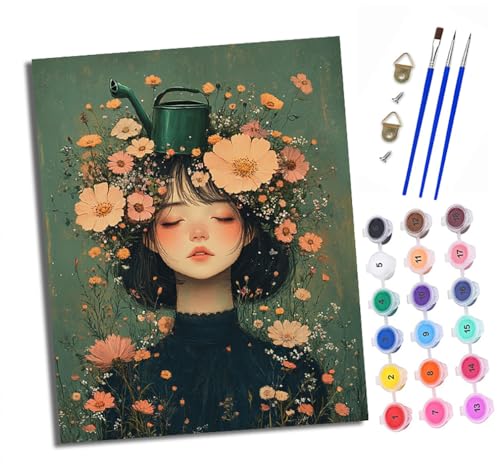 Malen Nach Zahlen Erwachsene-DIY Handgemalt Ölgemälde KitMädchen in Blumen schließt ihre Augen für Anfänger Mit 3-Pinseln und Acrylfarbe Handgemalt öLgemäLde Kit Als Geschenk 40x50cm (Mit Rahmen) Malen Nach Zahlen Erwachsene-DIY Handgemalt Ölgemälde KitMädchen in Blumen schließt ihre Augen für Anfänger Mit 3-Pinseln und Acrylfarbe Handgemalt öLgemäLde Kit Als Geschenk 40x50cm (Mit Rahmen) von XXHXIE