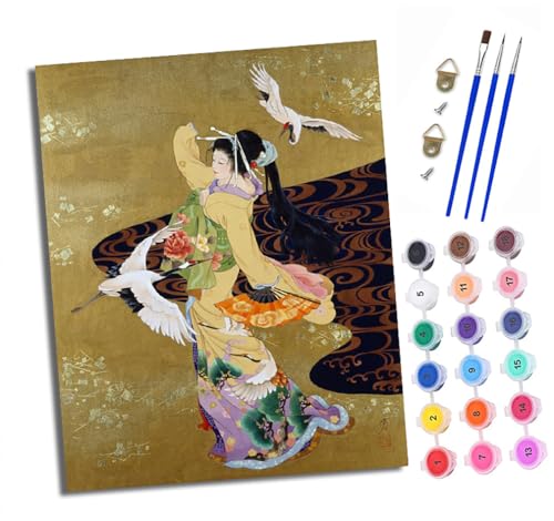 Malen Nach Zahlen Erwachsene-DIY Handgemalt Ölgemälde KitMandschurenkranich Japanisches Mädchen für Anfänger Mit 3-Pinseln und Acrylfarbe Handgemalt öLgemäLde Kit Als Geschenk 40x50cm (Rahmenlos) Malen Nach Zahlen Erwachsene-DIY Handgemalt Ölgemälde KitMandschurenkranich Japanisches Mädchen für Anfänger Mit 3-Pinseln und Acrylfarbe Handgemalt öLgemäLde Kit Als Geschenk 40x50cm (Rahmenlos) von XXHXIE