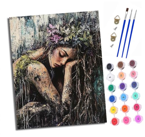 Malen Nach Zahlen Erwachsene-DIY Handgemalt Ölgemälde KitSchlafendes Mädchen zwischen Blumen für Anfänger Mit 3-Pinseln und Acrylfarbe Handgemalt öLgemäLde Kit Als Geschenk 40x50cm (Mit Rahmen) Malen Nach Zahlen Erwachsene-DIY Handgemalt Ölgemälde KitSchlafendes Mädchen zwischen Blumen für Anfänger Mit 3-Pinseln und Acrylfarbe Handgemalt öLgemäLde Kit Als Geschenk 40x50cm (Mit Rahmen) von XXHXIE