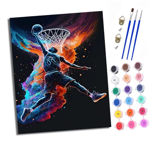 Malen nach Zahlen Erwachsene Basketballspieler DIY Handgemalt Ölgemälde Kit Paint by Numbers Adult Mit 3 - Pinseln und Acrylfarbe knitterfreie leinwand Kit - 40 X 50 CM Malen nach Zahlen Erwachsene Basketballspieler DIY Handgemalt Ölgemälde Kit Paint by Numbers Adult Mit 3 - Pinseln und Acrylfarbe knitterfreie leinwand Kit - 40 X 50 CM von XXHXIE