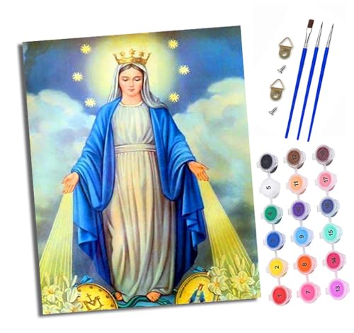 Malen nach Zahlen Erwachsene Bild Unserer Lieben Frau der Barmherzigkeit DIY Handgemalt Ölgemälde Kit Paint by Numbers Adult Mit 3 - Pinseln und Acrylfarbe knitterfreie leinwand Kit - 40 X 50 CM Malen nach Zahlen Erwachsene Bild Unserer Lieben Frau der Barmherzigkeit DIY Handgemalt Ölgemälde Kit Paint by Numbers Adult Mit 3 - Pinseln und Acrylfarbe knitterfreie leinwand Kit - 40 X 50 CM von XXHXIE