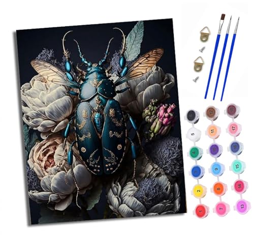 Malen nach Zahlen Erwachsene Blauer Käfer und Blumen DIY Handgemalt Ölgemälde Kit Paint by Numbers Adult Mit 3 - Pinseln und Acrylfarbe Knitterfreie Leinwand set - 40 X 50 CM Malen nach Zahlen Erwachsene Blauer Käfer und Blumen DIY Handgemalt Ölgemälde Kit Paint by Numbers Adult Mit 3 - Pinseln und Acrylfarbe Knitterfreie Leinwand set - 40 X 50 CM von XXHXIE