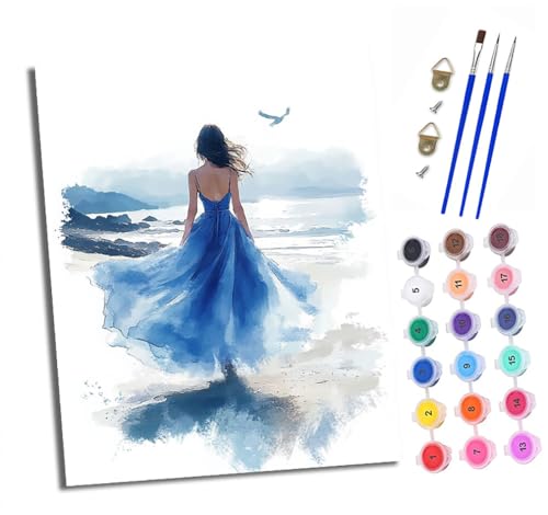 Malen nach Zahlen Erwachsene Blauer Rock zurück am Strand DIY Handgemalt Ölgemälde Kit Mit 3 - Pinseln und Acrylfarbe Knitterfreie Leinwand set - 40 X 50 CM Mit Rahmen Malen nach Zahlen Erwachsene Blauer Rock zurück am Strand DIY Handgemalt Ölgemälde Kit Mit 3 - Pinseln und Acrylfarbe Knitterfreie Leinwand set - 40 X 50 CM Mit Rahmen von XXHXIE