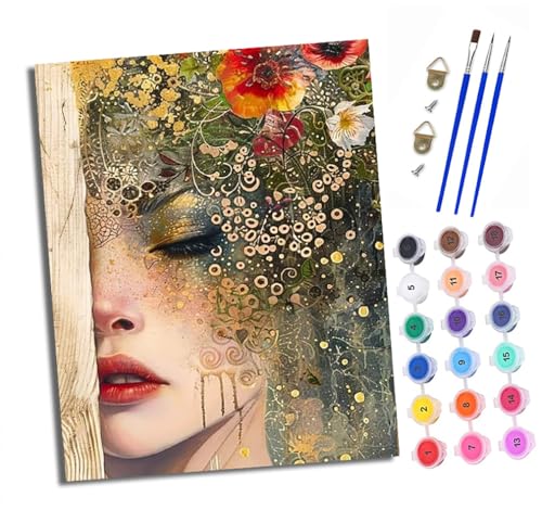 Malen nach Zahlen Erwachsene Blumen bedecken das Gesicht zur Hälfte DIY Handgemalt Ölgemälde Kit Paint by Numbers Adult Mit 3 - Pinseln und Acrylfarbe knitterfreie leinwand Kit - 40 X 50 CM Malen nach Zahlen Erwachsene Blumen bedecken das Gesicht zur Hälfte DIY Handgemalt Ölgemälde Kit Paint by Numbers Adult Mit 3 - Pinseln und Acrylfarbe knitterfreie leinwand Kit - 40 X 50 CM von XXHXIE