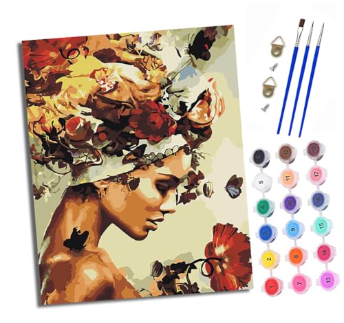 Malen nach Zahlen Erwachsene Blumenmädchen DIY Handgemalt Ölgemälde Kit Paint by Numbers Adult Mit 3 - Pinseln und Acrylfarbe knitterfreie leinwand Kit - 40 X 50 CM Malen nach Zahlen Erwachsene Blumenmädchen DIY Handgemalt Ölgemälde Kit Paint by Numbers Adult Mit 3 - Pinseln und Acrylfarbe knitterfreie leinwand Kit - 40 X 50 CM von XXHXIE