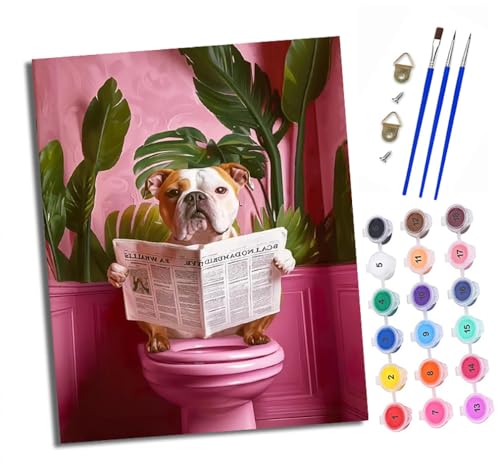 Malen nach Zahlen Erwachsene Bulldogge liest eine Zeitung DIY Handgemalt Ölgemälde Kit Paint by Numbers Adult Mit 3 - Pinseln und Acrylfarbe Knitterfreie Leinwand set - 40 X 50 CM Malen nach Zahlen Erwachsene Bulldogge liest eine Zeitung DIY Handgemalt Ölgemälde Kit Paint by Numbers Adult Mit 3 - Pinseln und Acrylfarbe Knitterfreie Leinwand set - 40 X 50 CM von XXHXIE