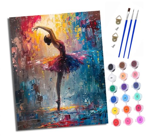 Malen nach Zahlen Erwachsene Bunte Balletttänzer DIY Handgemalt Ölgemälde Kit Paint by Numbers Adult Mit 3 - Pinseln und Acrylfarbe Knitterfreie Leinwand set - 40 X 50 CM Malen nach Zahlen Erwachsene Bunte Balletttänzer DIY Handgemalt Ölgemälde Kit Paint by Numbers Adult Mit 3 - Pinseln und Acrylfarbe Knitterfreie Leinwand set - 40 X 50 CM von XXHXIE