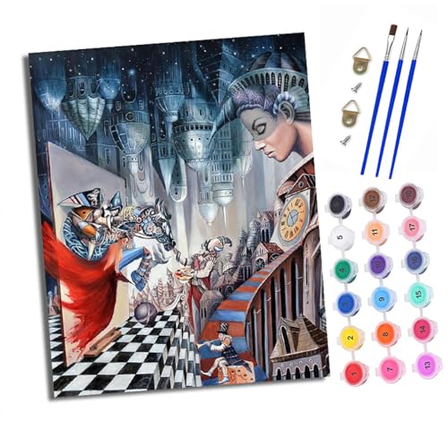 Malen nach Zahlen Erwachsene Fantasievolle mechanische Stadt DIY Handgemalt Ölgemälde Kit Mit 3 - Pinseln und Acrylfarbe knitterfreie leinwand Kit - 40 X 50 CM Mit Rahmen Malen nach Zahlen Erwachsene Fantasievolle mechanische Stadt DIY Handgemalt Ölgemälde Kit Mit 3 - Pinseln und Acrylfarbe knitterfreie leinwand Kit - 40 X 50 CM Mit Rahmen von XXHXIE